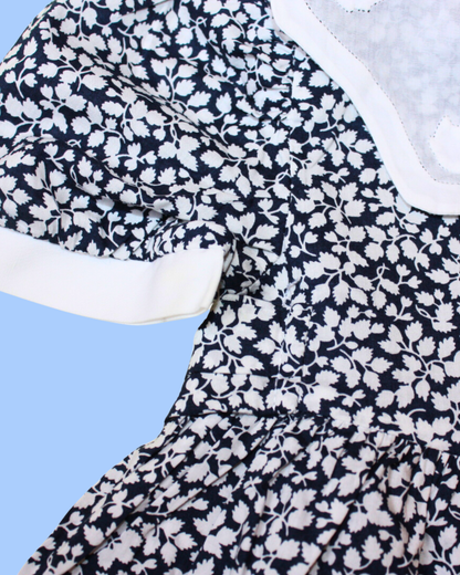 Robe vintage à fleurs et col brodé 6 mois