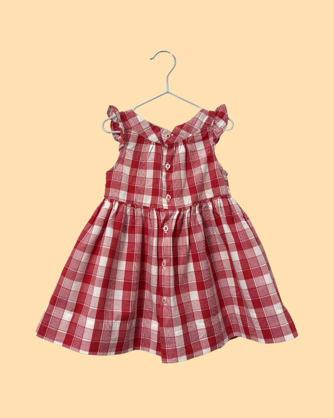 Robe à carreaux rouges 12 mois