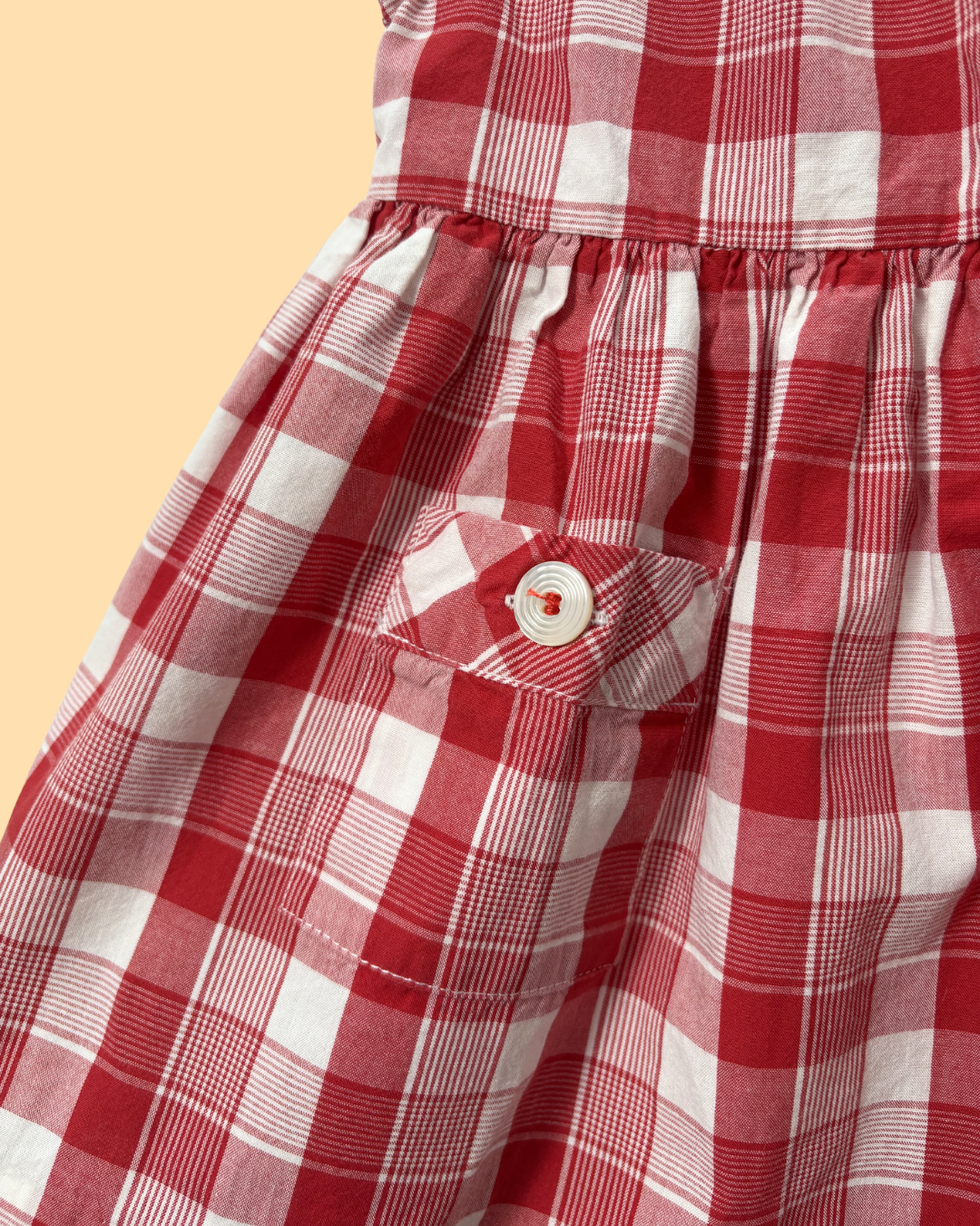 Robe à carreaux rouges 12 mois