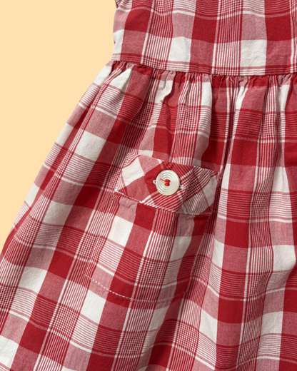 Robe à carreaux rouges 12 mois