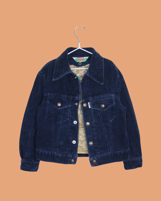 Veste en velours vintage 70s doublée shearling 3 ans