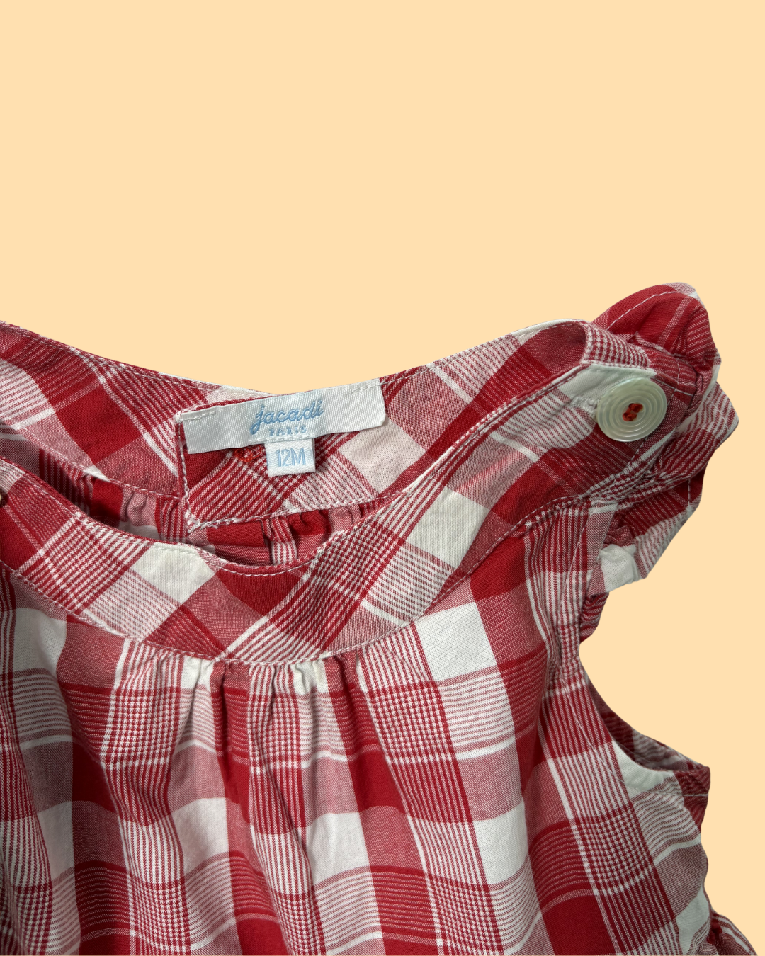 Robe à carreaux rouges 12 mois