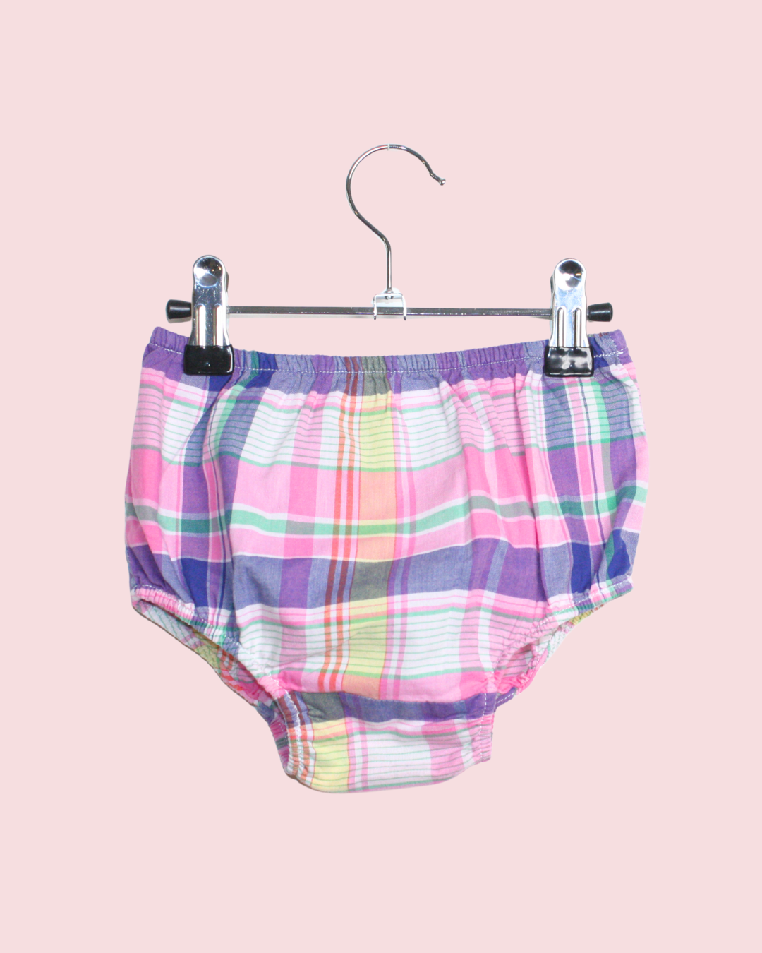 Robe rose à volants et carreaux 9 mois