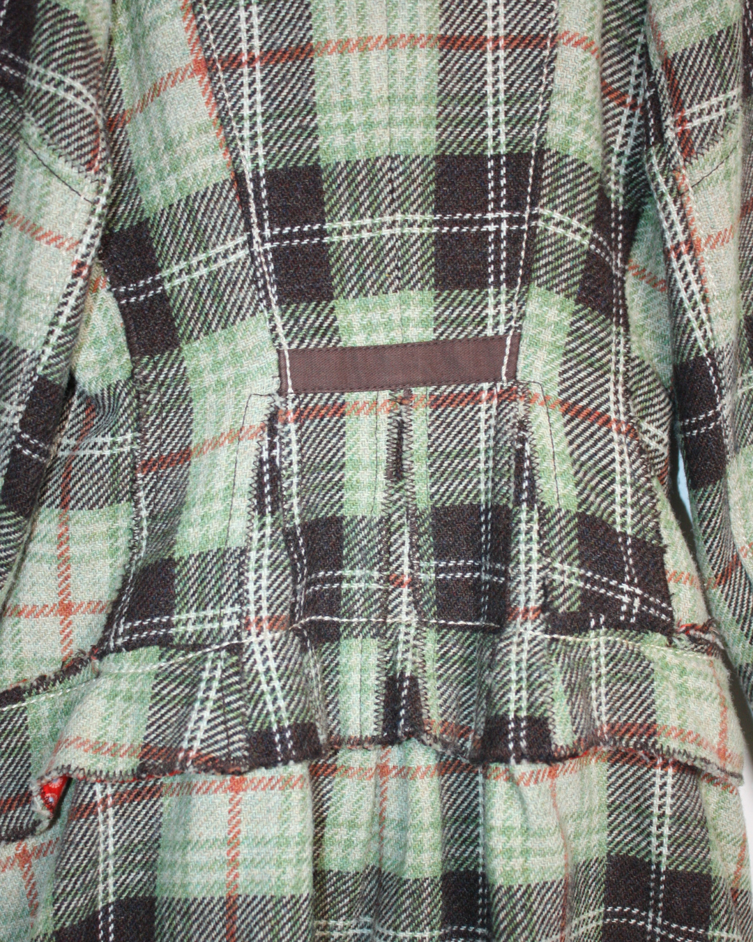 Manteau vintage en laine à carreaux 8 ans