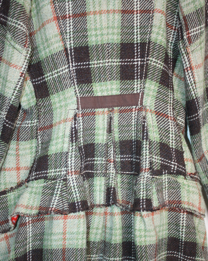 Manteau vintage en laine à carreaux 8 ans