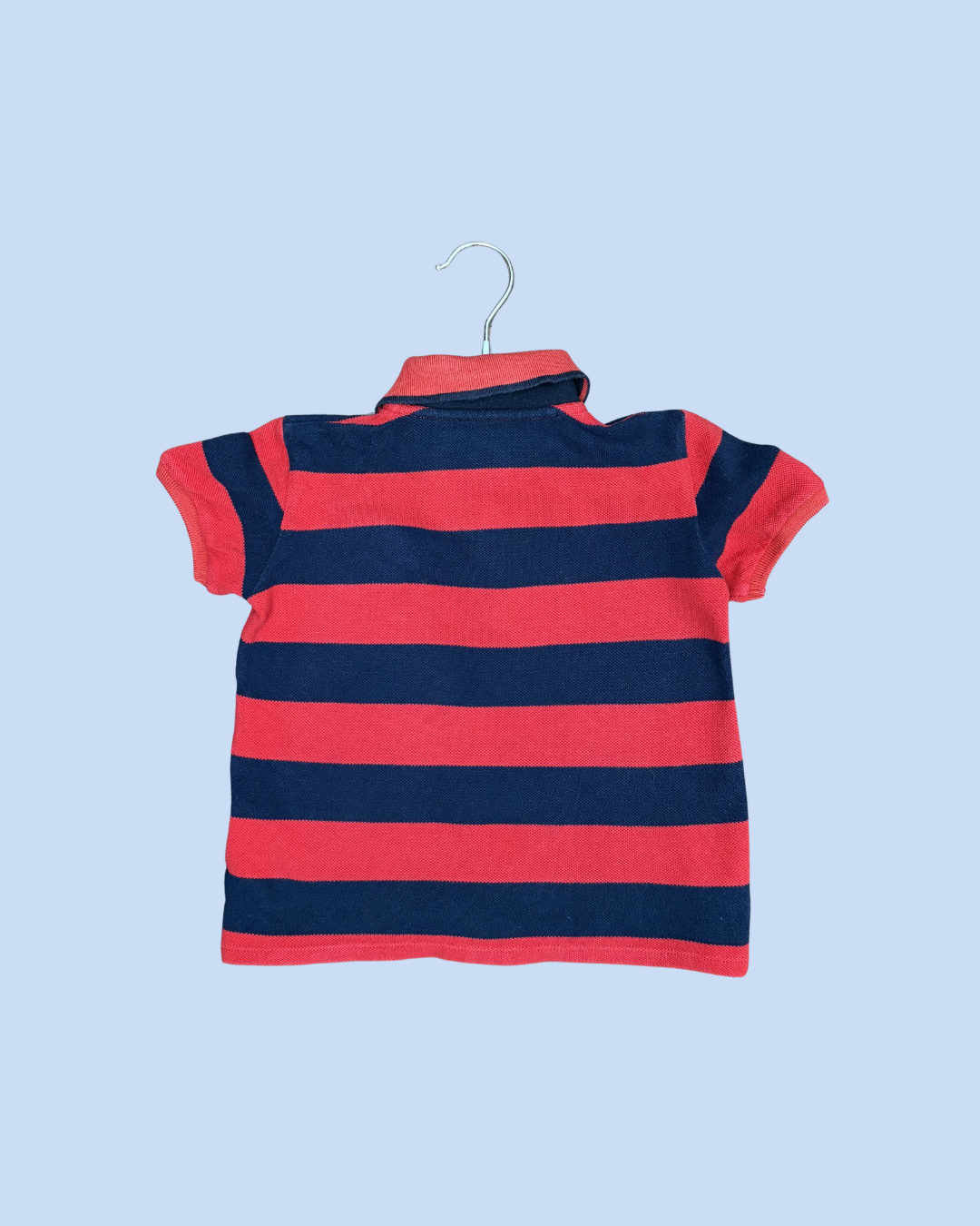 Polo à rayures marines et rouges 3 ans