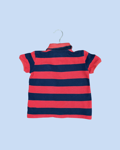 Polo à rayures marines et rouges 3 ans