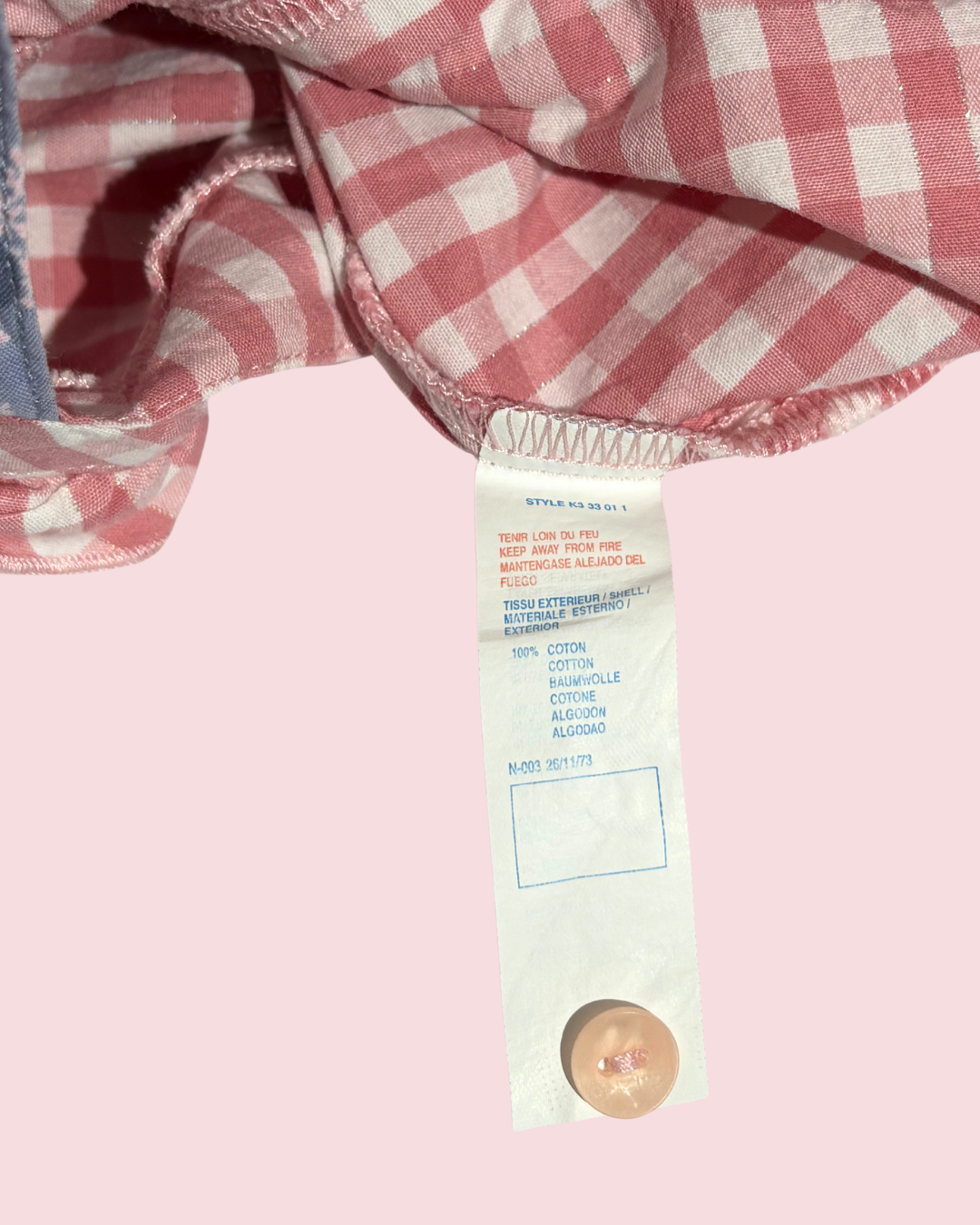 Barboteuse à motifs floraux et vichy 1 mois