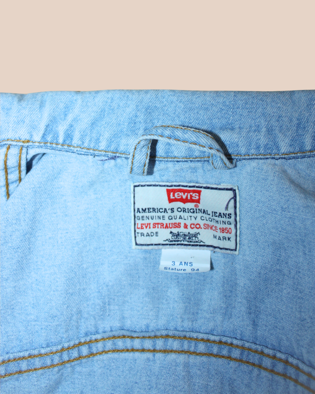 Veste en jean clair vintage 70s rare 3 ans