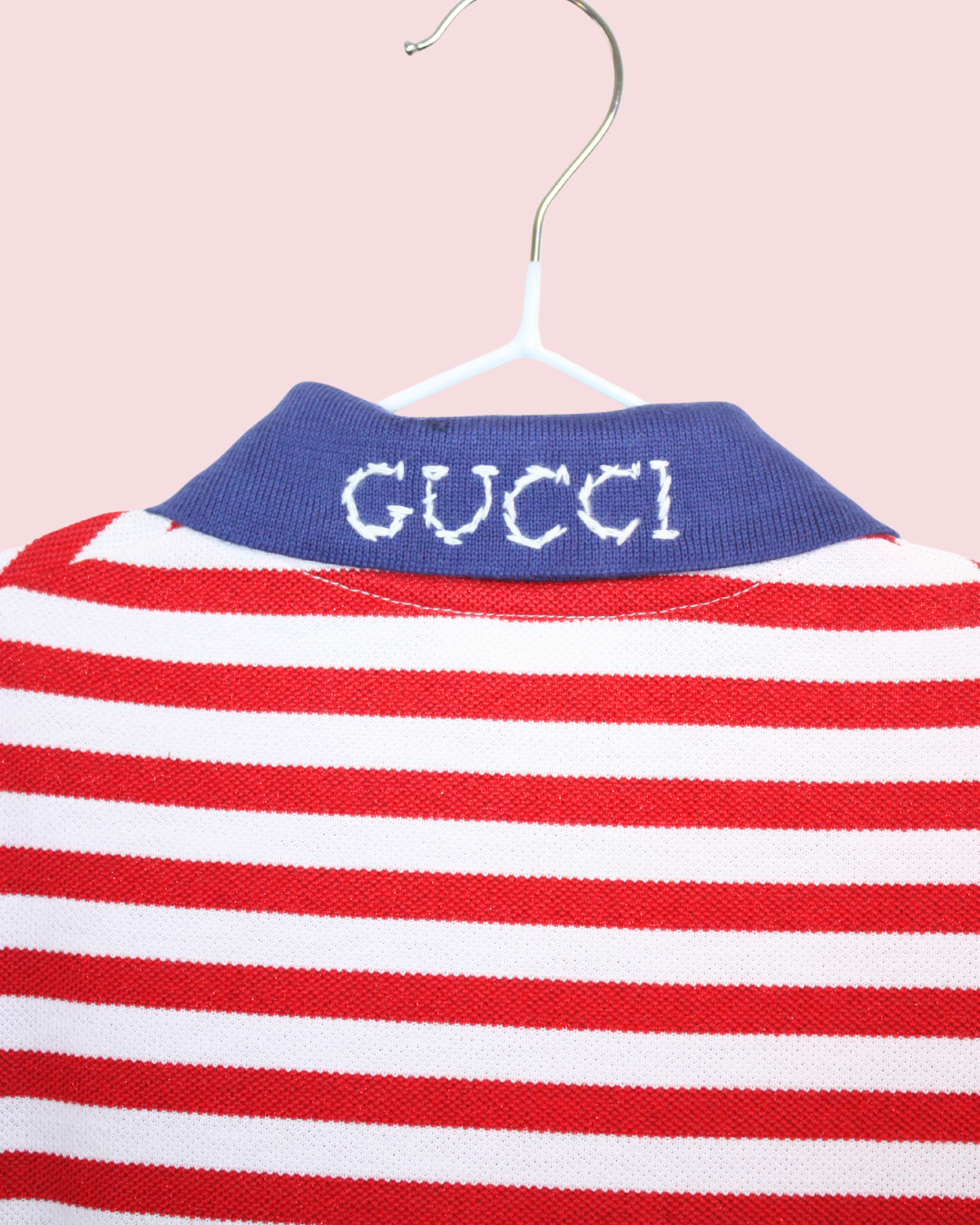 Robe polo plissée à rayures et coeurs rouges 5 ans