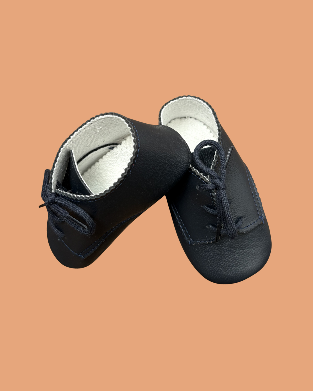 Chaussures vintage en cuir bleu foncé taille 21