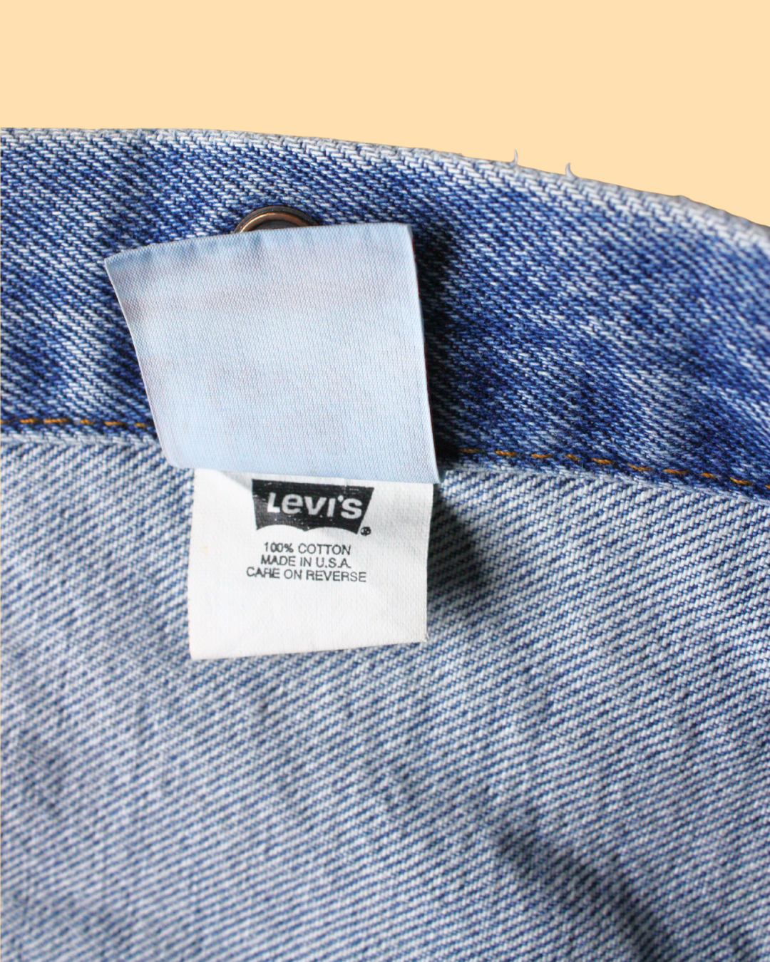 Veste en jean rare vintage 90s orange tab Made in USA 6 ans