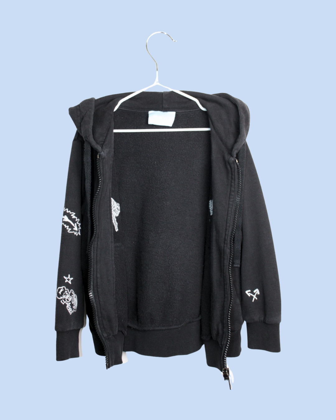 Hoodie noir à broderie rare 3 ans