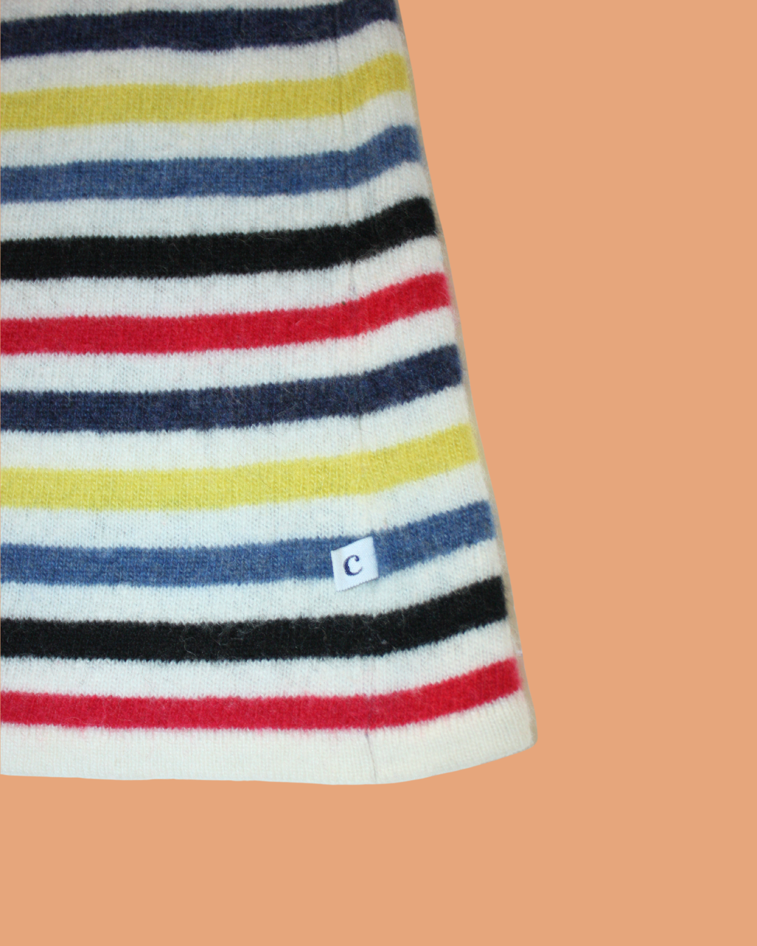 Pull vintage rayé en laine d'agneau 6 ans