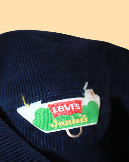Veste en velours bleu nuit vintage 1970s big E taille 8 ans