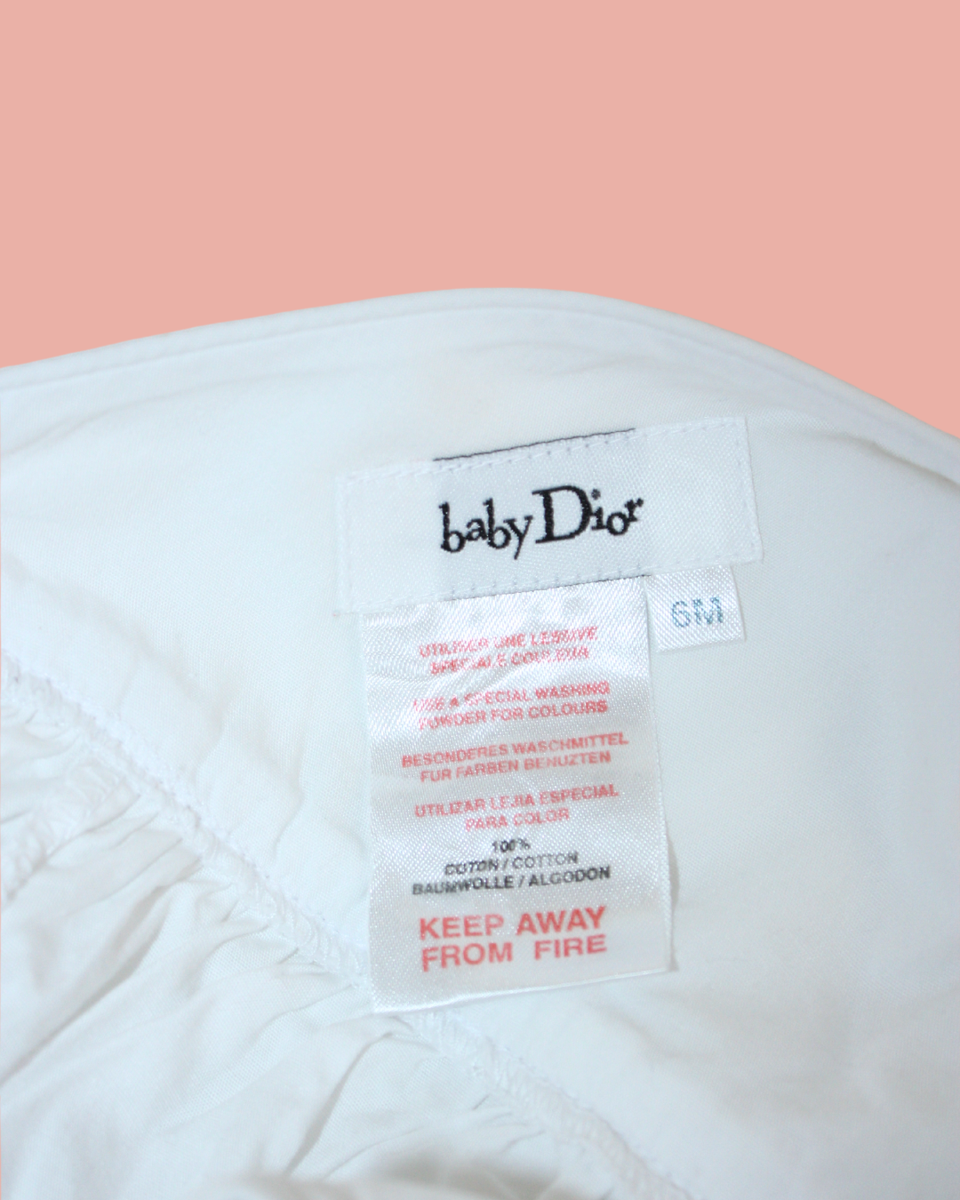 Robe barboteuse blanche à fleurs et noeud 6 mois