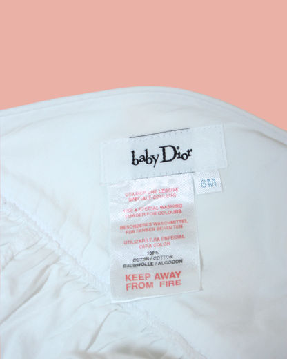 Robe barboteuse blanche à fleurs et noeud 6 mois