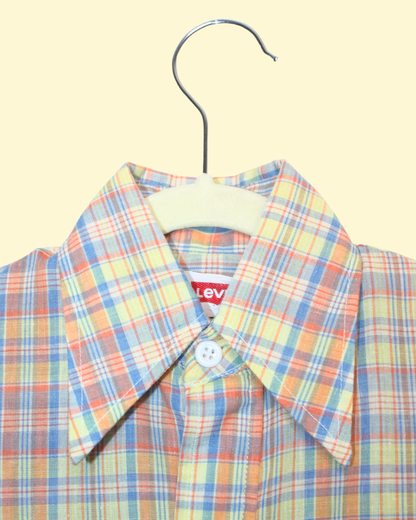 Chemise western vintage 70s à carreaux 8 ans