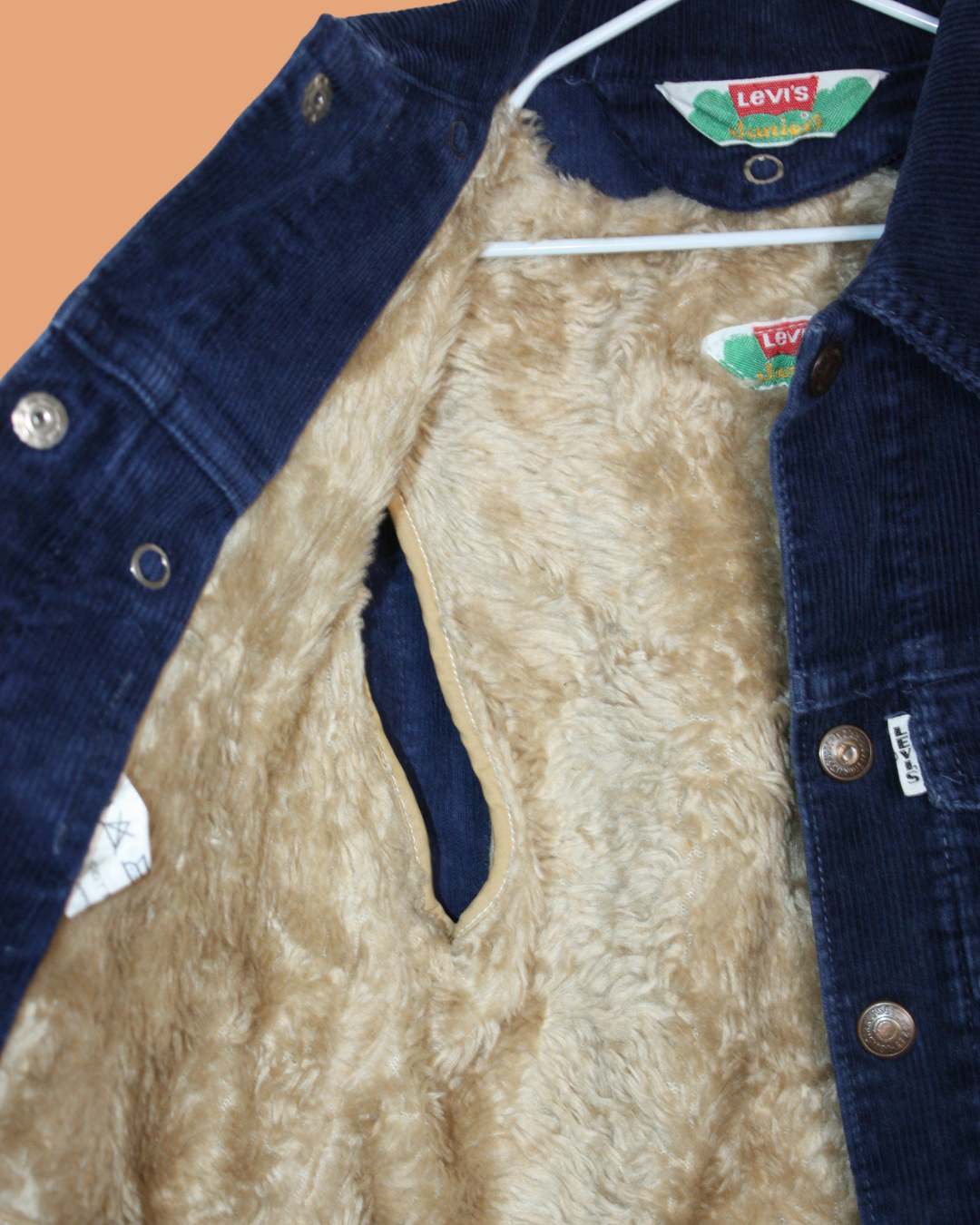 Veste en velours vintage 70s doublée shearling 3 ans