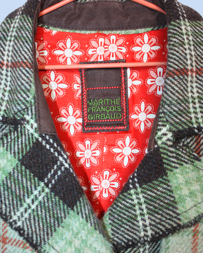 Manteau vintage en laine à carreaux 8 ans