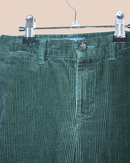 Pantalon en velours côtelé vert foncé 6 ans