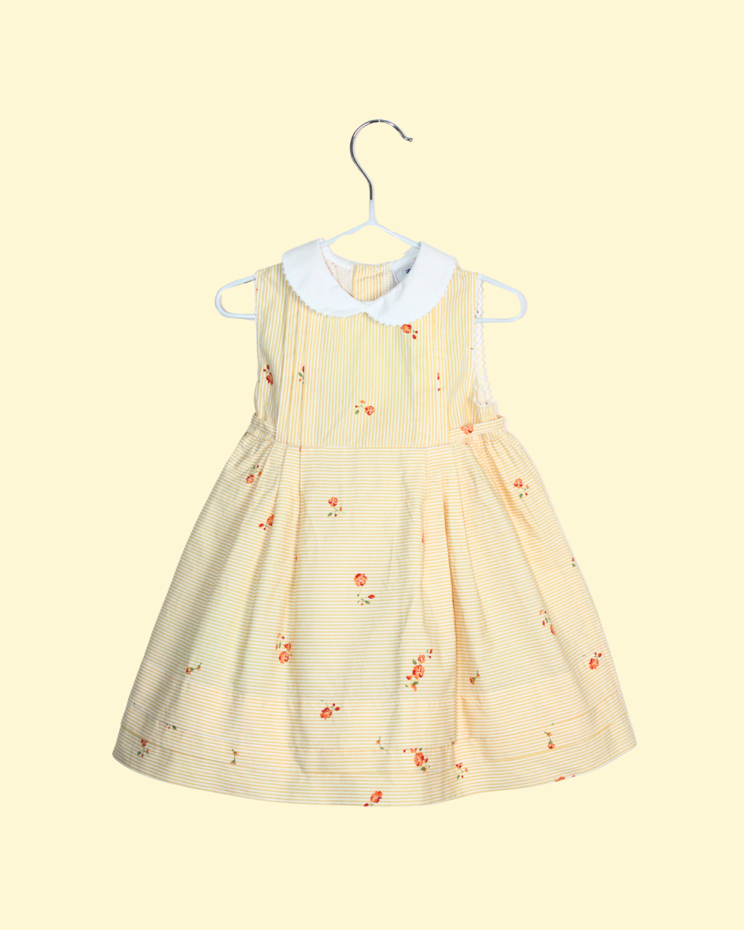 Robe jaune col Claudine vintage made in France 6 mois