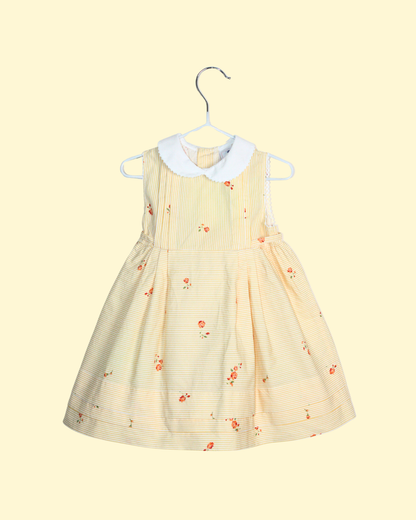 Robe jaune col Claudine vintage made in France 6 mois