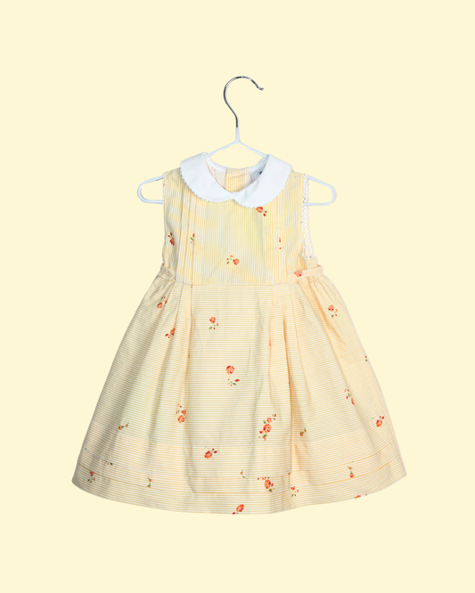 Robe jaune col Claudine vintage made in France 6 mois