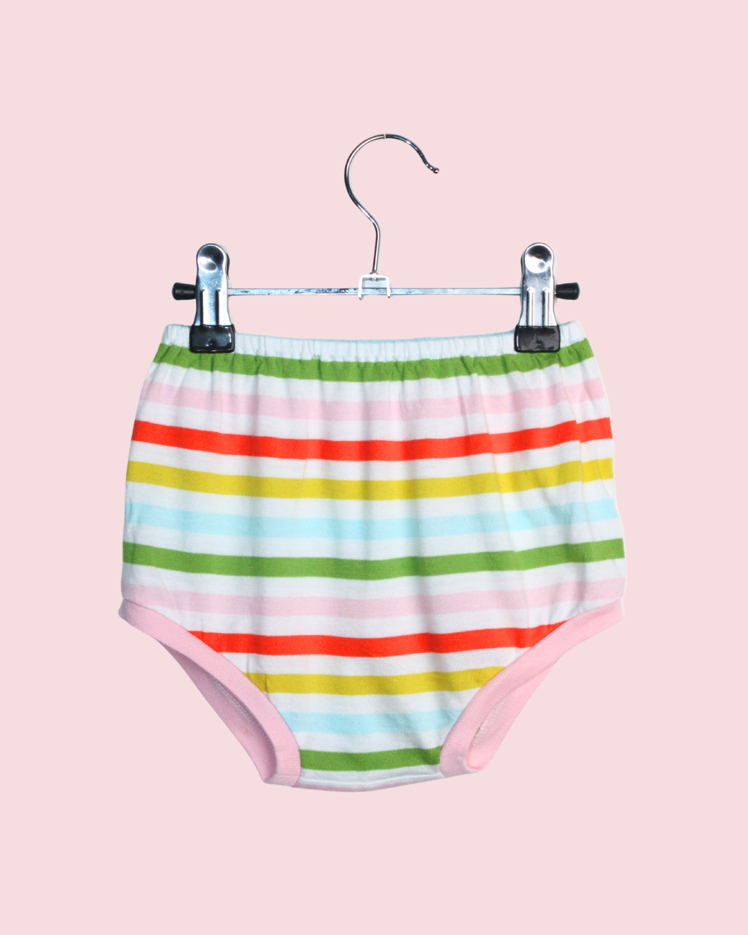 Ensemble robe et bloomer en coton rayée 12 mois