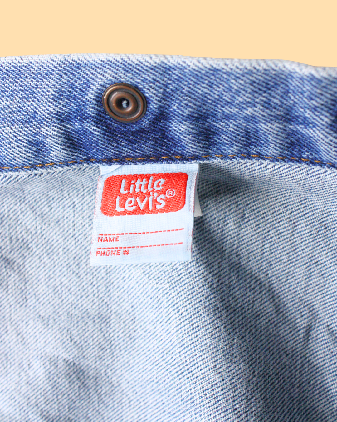 Veste en jean rare vintage 90s orange tab Made in USA 6 ans