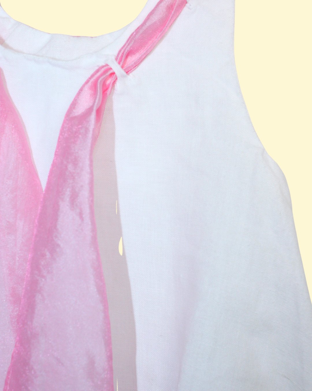 Barboteuse vintage blanche et rose 6 mois