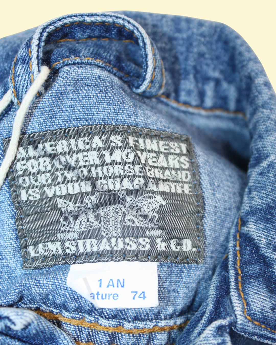 Levi's - Veste en jean vintage 90s white tab 1 an