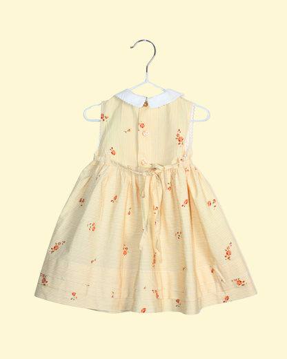 Robe jaune col Claudine vintage made in France 6 mois