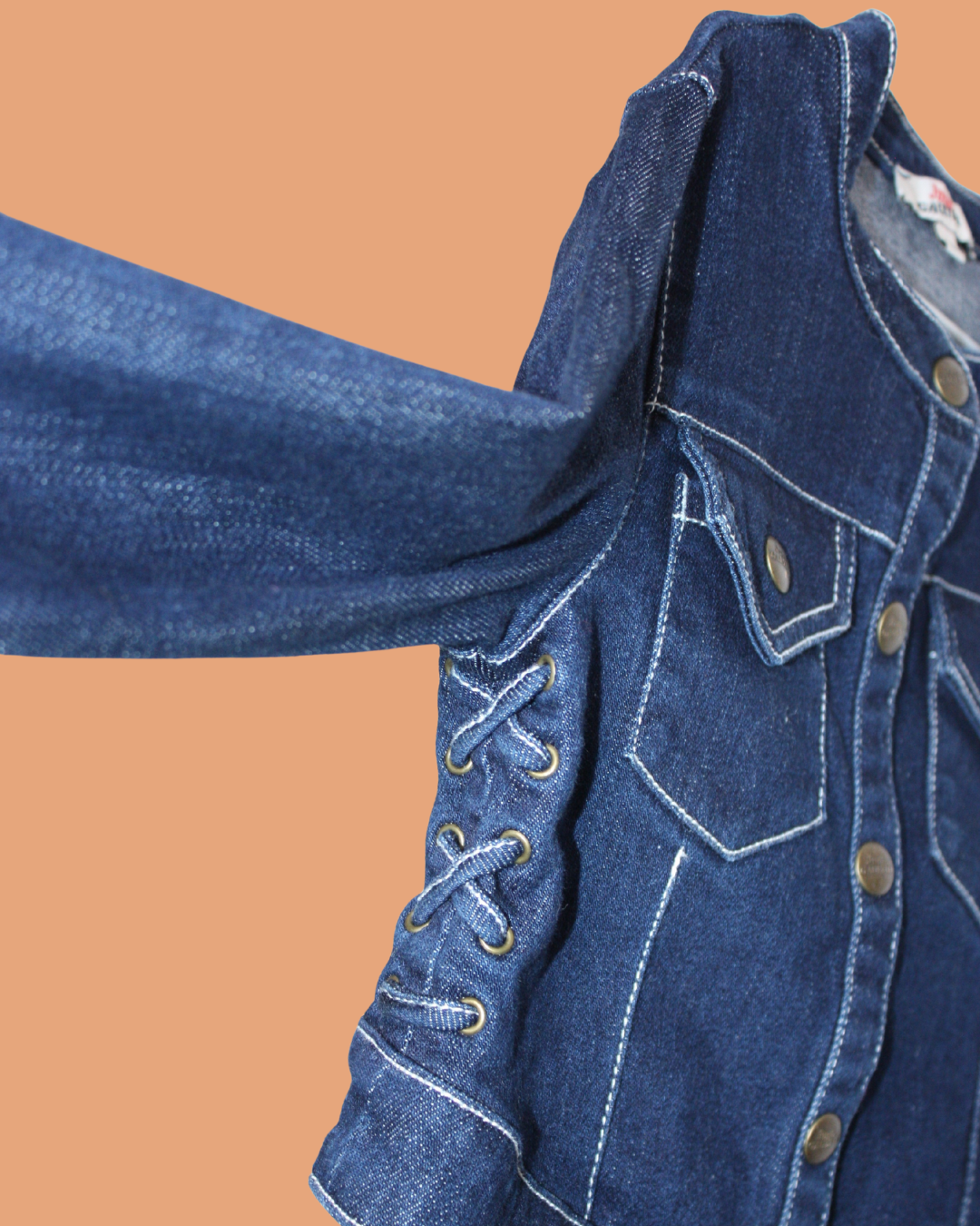 Veste en jean courte avec laçage 6 ans