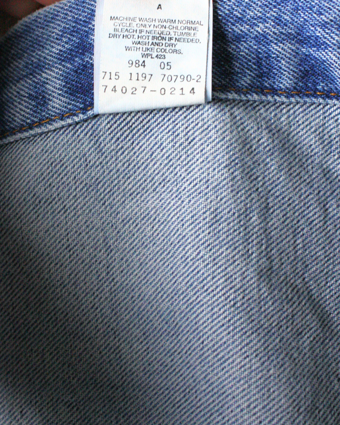 Veste en jean rare vintage 90s orange tab Made in USA 6 ans