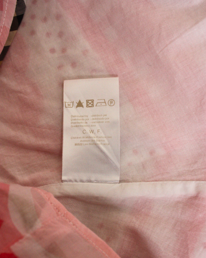 Robe en coton blanche et rose à col corolle 3 mois