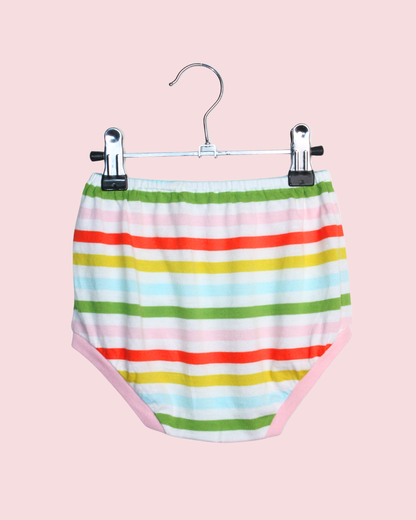 Ensemble robe et bloomer en coton rayée 12 mois