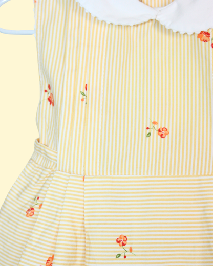 Robe jaune col Claudine vintage made in France 6 mois
