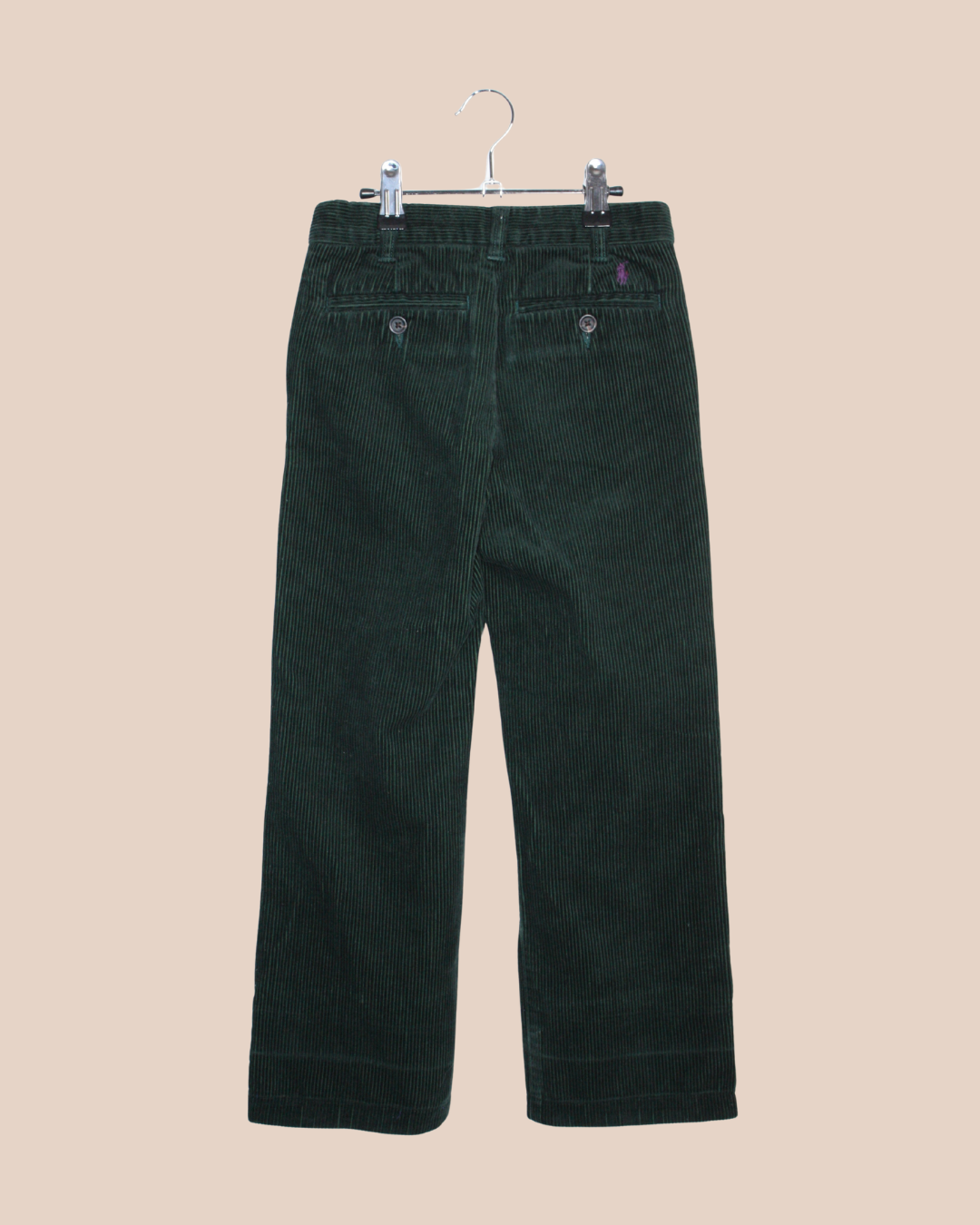 Pantalon en velours côtelé vert foncé 6 ans