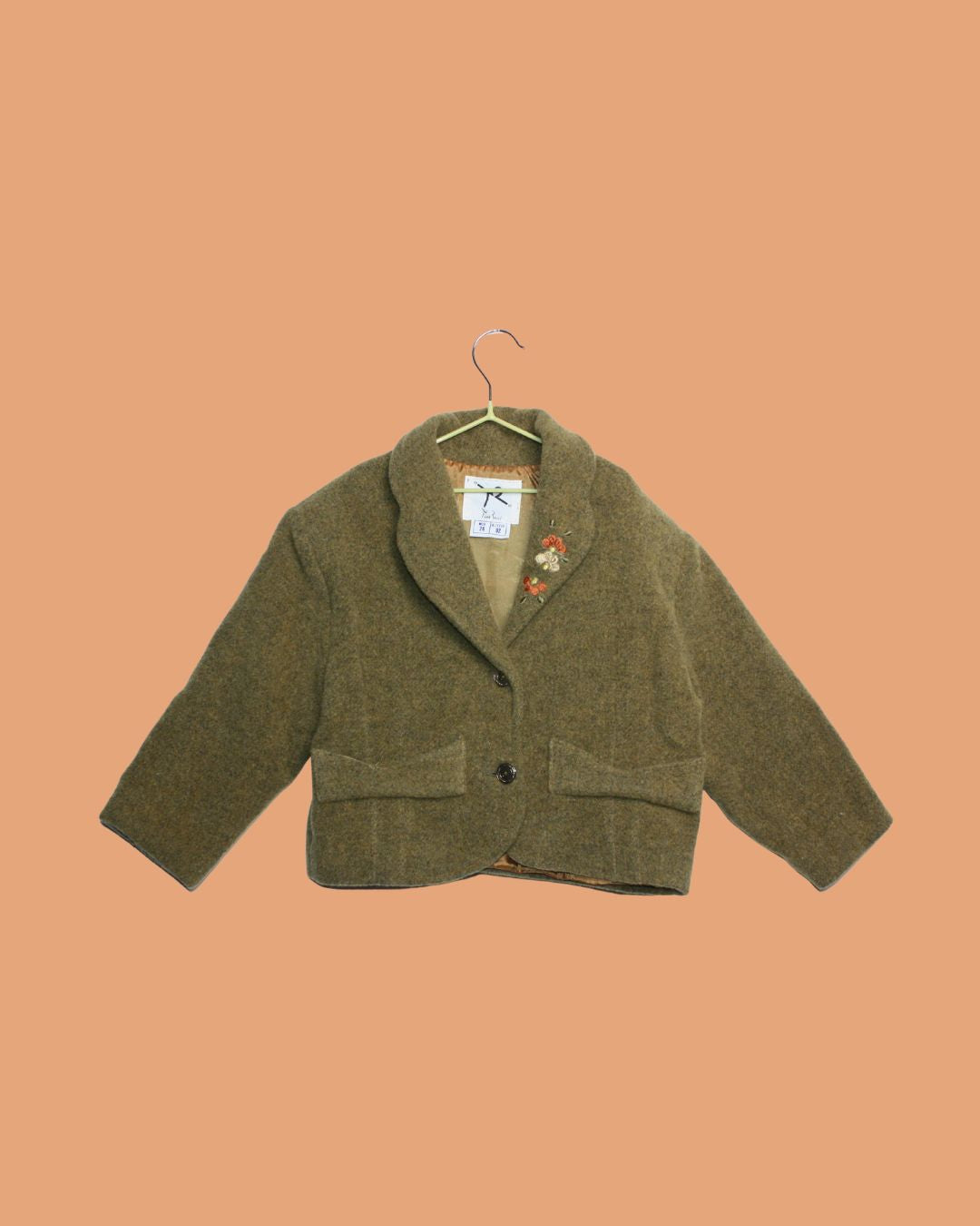 Nina Ricci - Veste vintage en laine et fleurs brodées 2 ans