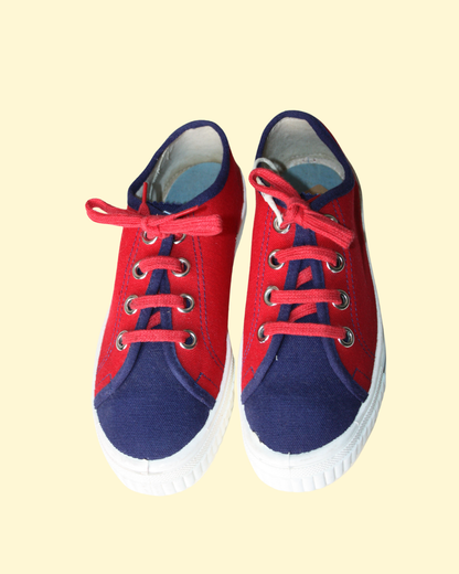 Palladium - Tennis bleues et rouges deadstock vintage 70s pointure 34