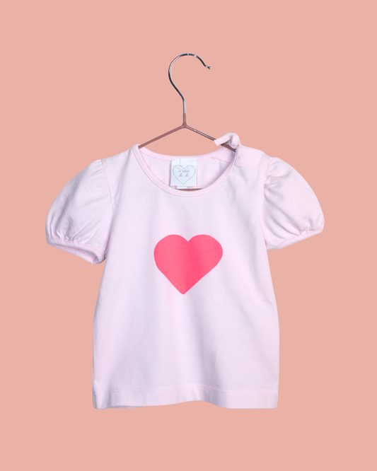 Tee-shirt rose à coeur agnès b. 6 mois