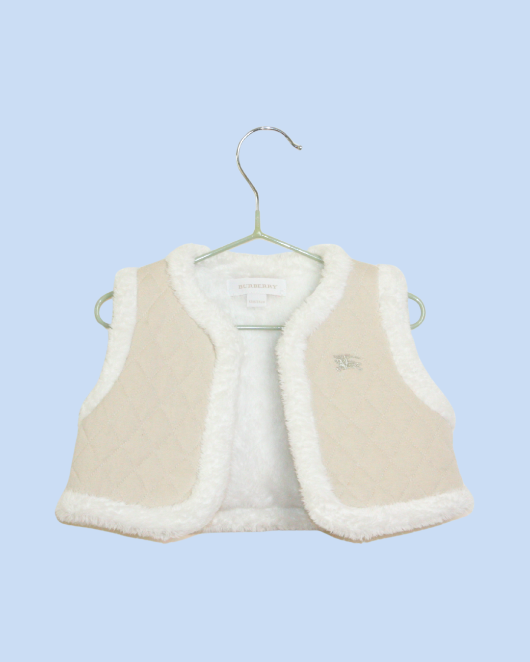 Veste beige Burberry sans manche fourrée 12 mois 