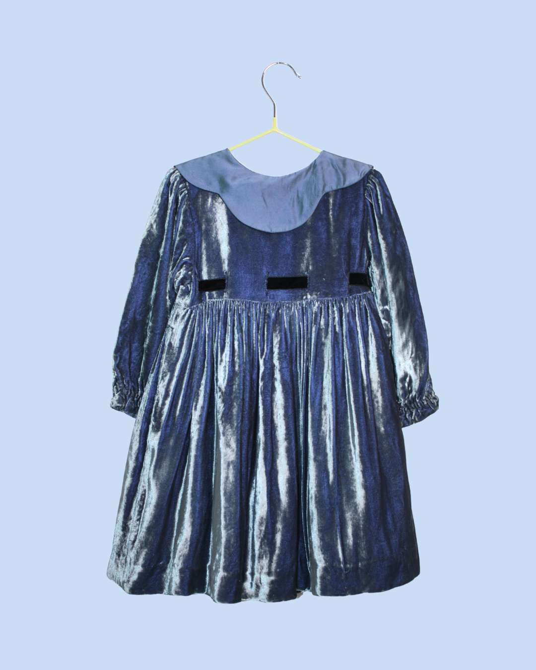 Robe Cacharel vintage en velours bleu taille 2 ans