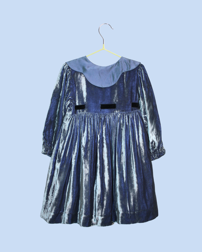 Robe Cacharel vintage en velours bleu taille 2 ans