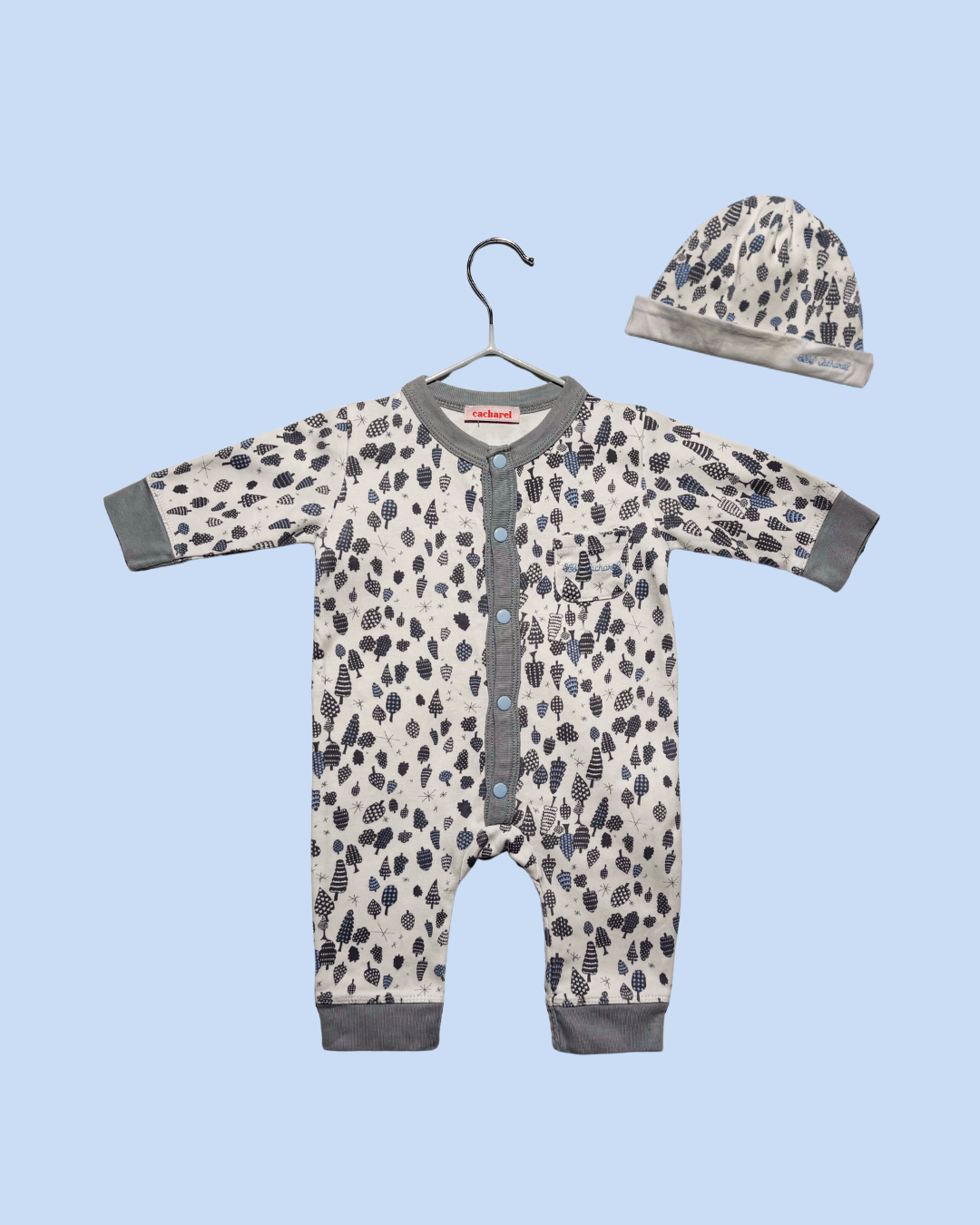 Ensemble Cacharel bébé avec grenouillère et bonnet 1 mois