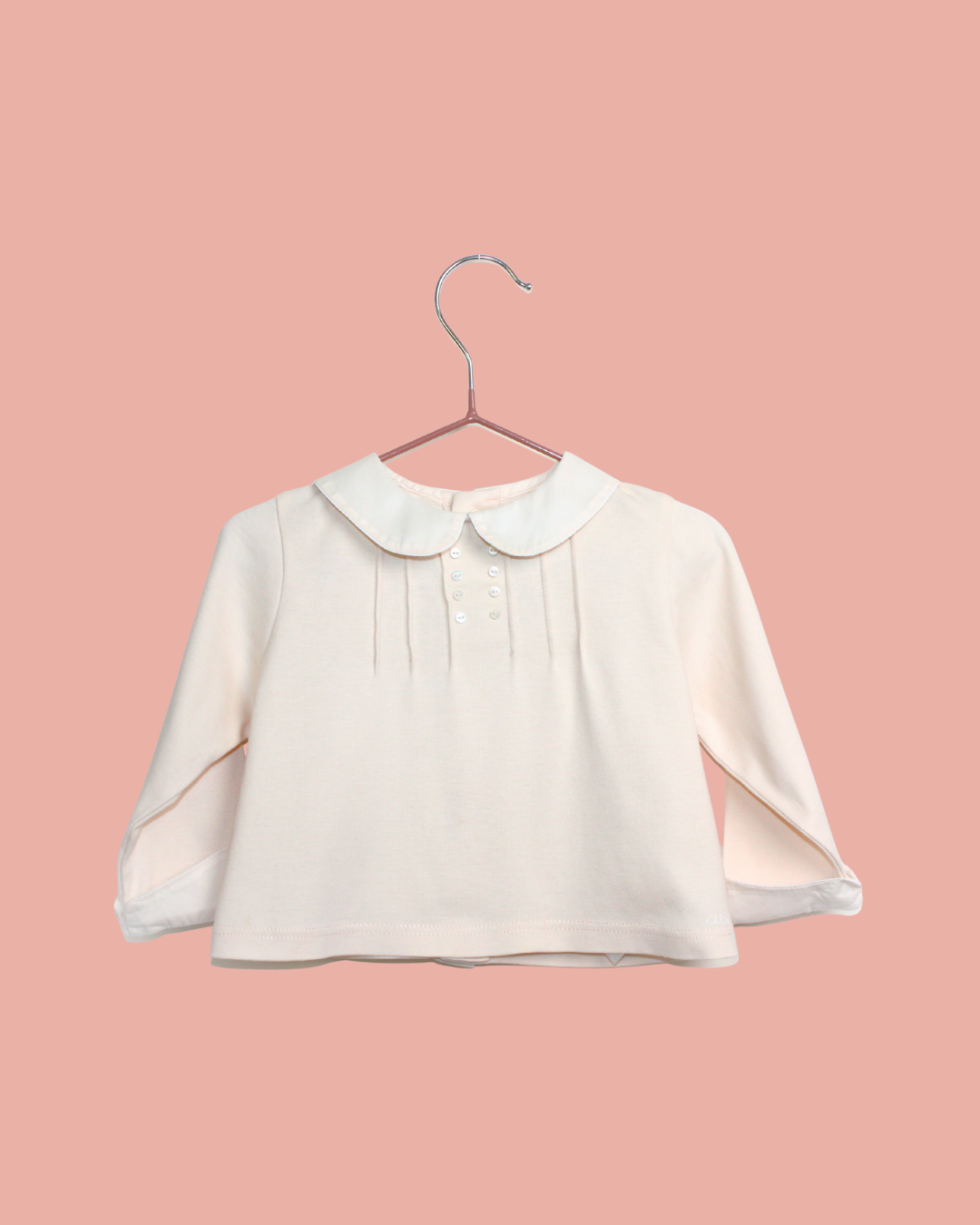 Blouse rose Chloé à col Claudine 6 mois