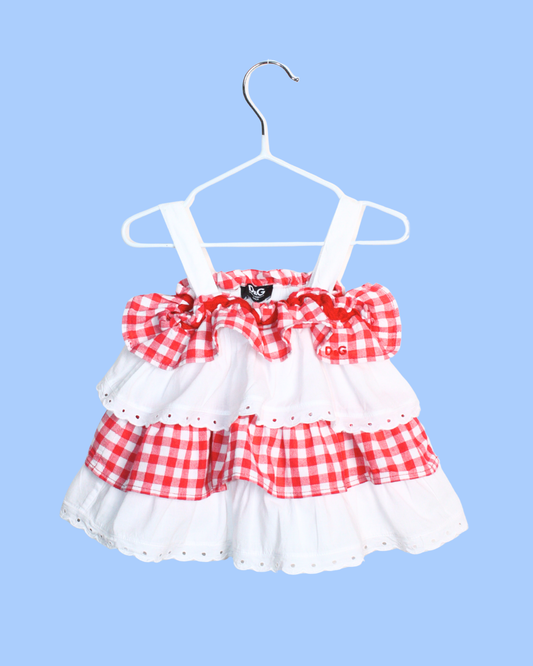 Robe Dolce & Gabbana en dentelle et vichy 6 mois