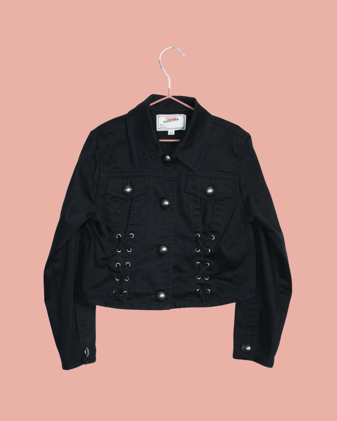 Veste Gaultier Junior noire avec lacets en taille 6 ans