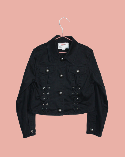 Veste Gaultier Junior noire avec lacets en taille 6 ans